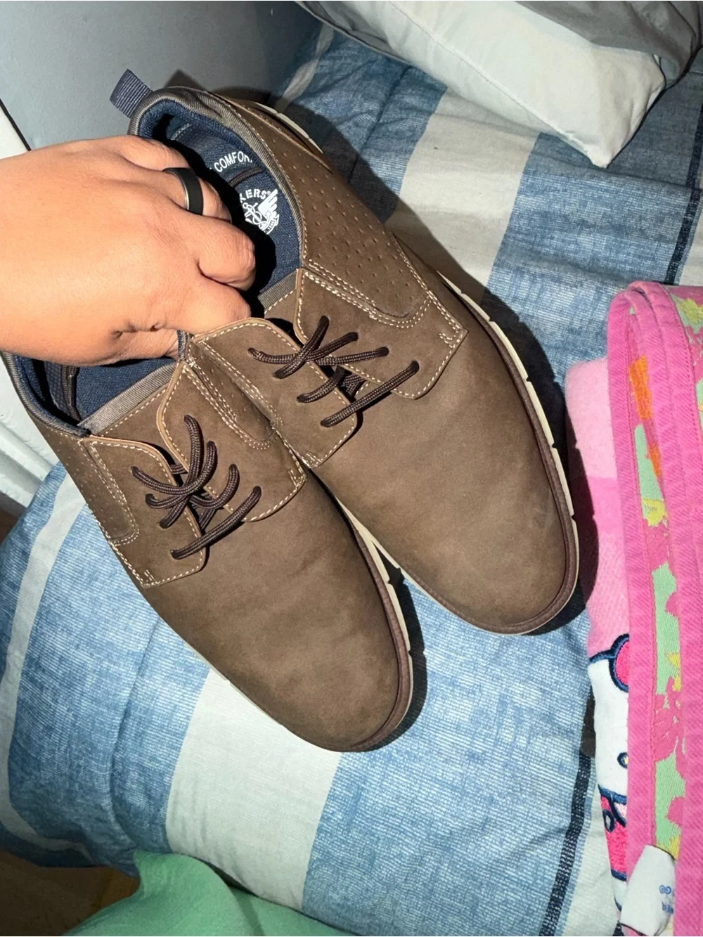 Dockers Brown Suede-Look Derby Shoes